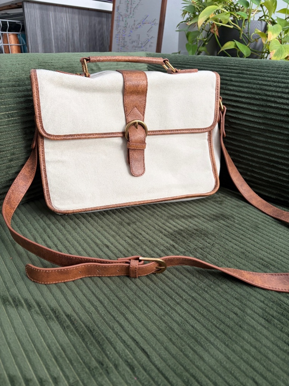 Brandy Melville Canvas Messenger Bag